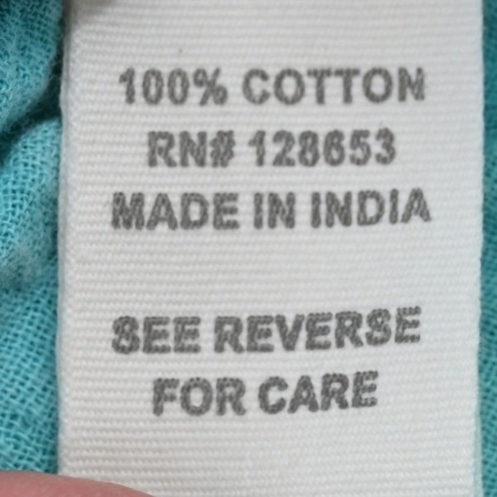 100% Cotton NWT C&C California Turquoise Gauze Boho Ruffle Peplum Blouse SZ M - Picture 3 of 11